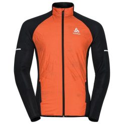 Kurtki sportowe męskie: Odlo Kurtka męska Jacket hybrid seamless Irbis C/O pomarańczowo-czarna r. L (370982)