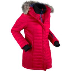 Długa kurtka outdoorowa pikowana bonprix ciemnoczerwony. Czerwone kurtki damskie bonprix, s, bez wzorów, z futra, długie. Za 299,99 zł.