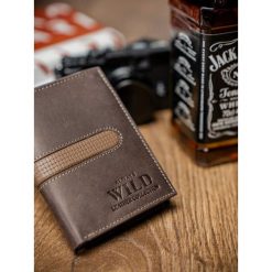 Portfel męski skórzany Always Wild D1072-MHDU brązowy - Brąz. Pomarańczowe portfele męskie ALWAYS WILD, bez wzorów, ze skóry. Za 44,99 zł.