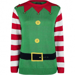 Ugly Christmas Sweater Christmas Elf Sweter z dzianiny zielony. Zielone swetry klasyczne damskie marki Ugly Christmas Sweater, m, z dzianiny. Za 121,90 zł.