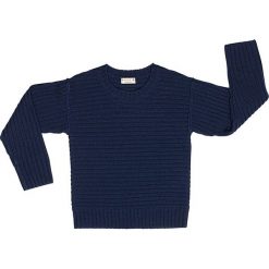 Sweter w kolorze granatowym. Niebieskie swetry chłopięce Bock cph, bez wzorów, z bawełny, z okrągłym kołnierzem. W wyprzedaży za 109,95 zł.