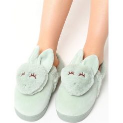 Miętowe Kapcie Sweet Are. Zielone kapcie damskie marki other, z materiału. Za 39,99 zł.