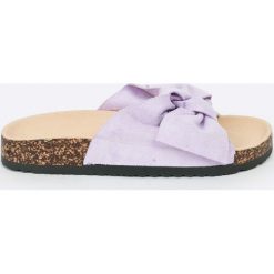 Answear - Klapki Ideal shoes. Fioletowe klapki damskie marki ANSWEAR, z materiału. W wyprzedaży za 69,90 zł.