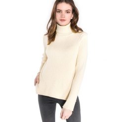 SELECTED Pinna Sweter Żółty Beżowy. Żółte bluzy damskie Selected, l, bez wzorów, z poliesteru, bez rękawów, bez kaptura. Za 312,95 zł.