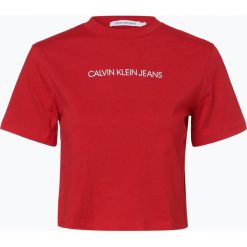 Calvin Klein Jeans - T-shirt damski, czerwony. Czerwone t-shirty damskie marki Calvin Klein Jeans, m, bez wzorów, z jeansu, bez kołnierzyka. Za 139,95 zł.