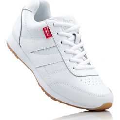 Sneakersy skórzane bonprix biały. Białe buty sportowe damskie bonprix. Za 109,99 zł.