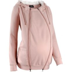 Bluza rozpinana ciążowa z wstawką niemowlęcą na nosidełko i miękką spodnią stroną bonprix stary jasnoróżowy melanż. Czerwone bluzy ciążowe marki bonprix, melanż, z materiału. Za 149,99 zł.
