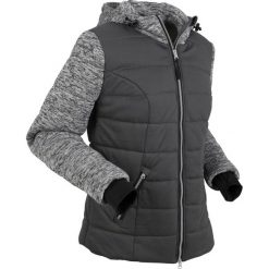 Kurtka pikowana z dżerseju i polaru bonprix szary. Szare kurtki damskie bonprix, s, bez wzorów, z polaru, bez kaptura. Za 239,99 zł.