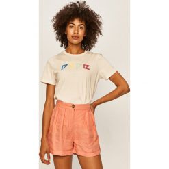 Pepe Jeans - T-shirt Elia. Białe bluzki damskie Pepe Jeans, s, z nadrukiem, z bawełny, casualowe, z okrągłym kołnierzem, z krótkim rękawem. W wyprzedaży za 89,90 zł.