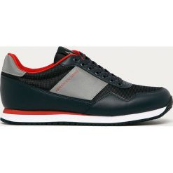 Armani Exchange - Buty. Niebieskie sneakersy męskie Armani Exchange, z okrągłym noskiem, na sznurówki. Za 659,90 zł.
