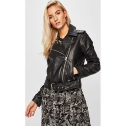 Pepe Jeans - Kurtka skórzana. Czarne kurtki damskie Pepe Jeans, s, w paski, z poliesteru, krótkie. W wyprzedaży za 949,90 zł.