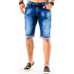 Spodenki i szorty męskie: KRÓTKIE SPODENKI MĘSKIE JEANSOWE W007 – NIEBIESKIE