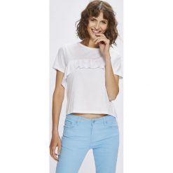 Answear - Top Stripes Vibes. Szare topy damskie ANSWEAR, l, z bawełny, z okrągłym kołnierzem. W wyprzedaży za 19,90 zł.