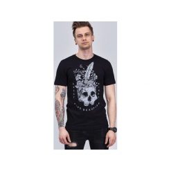 Skull Flowers. Czarne t-shirty męskie Ninety eight clothing, xs, bez wzorów, bez kołnierzyka. Za 79,99 zł.