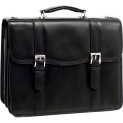 Teczka męska na laptopa skóra naturalna flournoy 15,6" czarna. Czarne aktówki męskie Mcklein, w paski, ze skóry, eleganckie. Za 799,00 zł.