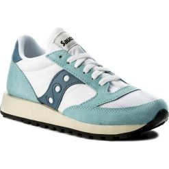 Sneakersy SAUCONY - Jazz Original S60368-25 Wht/Blu. Niebieskie półbuty damskie Saucony, na co dzień, bez wzorów, ze skóry, retro, bez obcasa, na płaskiej podeszwie, bez zapięcia. W wyprzedaży za 249,00 zł.