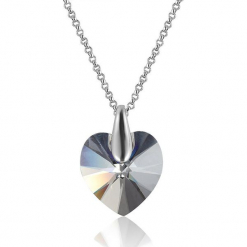 Naszyjnik z zawieszką z kryształkiem Sawrovskiego - dł. 39 cm. Szare naszyjniki damskie marki Biżuteria z kryształkami Swarovski. W wyprzedaży za 58,95 zł.