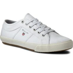 Tenisówki GANT - Samuel 14638613 White G29. Białe półbuty męskie GANT, na co dzień, bez wzorów, z gumy, klasyczne, bez zapięcia. W wyprzedaży za 179,00 zł.