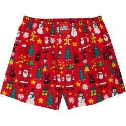 Lousy Livin - Bokserki Christmas Night. Czerwone bokserki męskie Lousy Livin, bez wzorów, z bawełny. W wyprzedaży za 59,90 zł.
