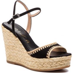 Espadryle UNISA - Mallorca Ks Black Ksde S. Czarne espadryle damskie Unisa, bez wzorów, z zamszu, bez obcasa, na obcasie. W wyprzedaży za 329,00 zł.
