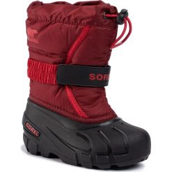 Śniegowce SOREL - Childrens Flurry NC1965 Red Jasper/Mountain Red 664. Czerwone śniegowce dziewczęce Sorel, bez zapięcia. W wyprzedaży za 219,00 zł.