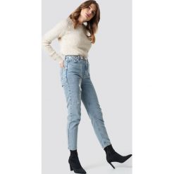 Spodnie damskie: Trendyol Jeansy mom z wysokim stanem - Blue
