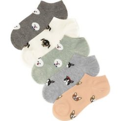 10-pack Mix Kolorów Skarpetki Stylish Spring. Szare skarpetki damskie Born2be, z nadrukiem. Za 44,99 zł.