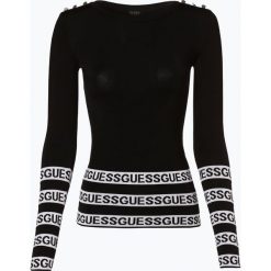 Guess Jeans - Sweter damski, czarny. Czarne swetry damskie Guess Jeans, l, z aplikacjami, z jeansu, eleganckie, bez rękawów, bez kaptura. Za 249,95 zł.
