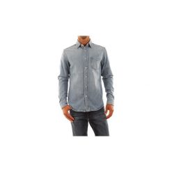 Koszule z długim rękawem Tommy Hilfiger MW0MW11409 LH DENIM SHIRT. Niebieskie koszule męskie TOMMY HILFIGER, s, bez wzorów, z denimu, bez kołnierzyka, z długim rękawem. Za 439,55 zł.