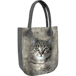 Torebka "City" w kolorze szarym ze wzorem - (S)35 x (W)42 x (G)10 cm. Szare torebki klasyczne damskie Bertoni, z materiału. W wyprzedaży za 57,95 zł.
