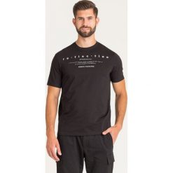 T-SHIRT ARMANI EXCHANGE. Czarne t-shirty męskie m, z nadrukiem, z bawełny, z okrągłym kołnierzem. Za 167,40 zł.