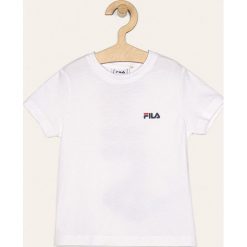 Fila - T-shirt dziecięcy 86-128 cm. Niebieskie bluzki dziewczęce Fila, z nadrukiem, z bawełny, z okrągłym kołnierzem, krótkie. Za 89,90 zł.