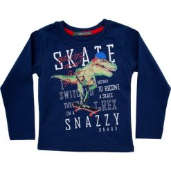 Bluzka chłopięca z aplikacją granatowa NDZ9061. Niebieskie t-shirty chłopięce marki Fasardi, z aplikacjami. Za 39,00 zł.
