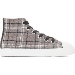 Płócienne trampki z nadrukiem w kratę typu tartan 26-40. Szare buty chłopięce sportowe La Redoute Collections, z nadrukiem, z bawełny. Za 73,46 zł.