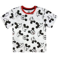 Disney Koszulka Chłopięca Mickey Mouse 110 Biała. Białe t-shirty chłopięce Disney, z motywem z bajki, z materiału, bez rękawów. Za 35,00 zł.