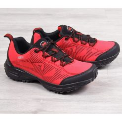 Buty trekkingowe wodoodporne czerwone American Club - czerwony / czarny. Czerwone buty trekkingowe damskie American CLUB. Za 129,99 zł.