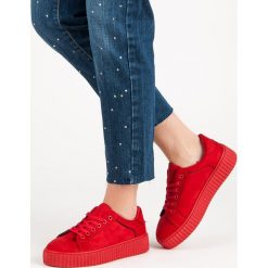 CZERWONE ZAMSZOWE CREEPERSY. Czerwone trampki i tenisówki damskie marki SEASTAR, z zamszu. Za 53,00 zł.