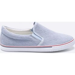 Hasby - Tenisówki. Niebieskie trampki i tenisówki damskie marki HASBY, bez wzorów, z gumy, bez zapięcia. W wyprzedaży za 49,90 zł.