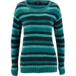Sweter w paski bonprix głęboki zielony w paski. Zielone swetry klasyczne damskie marki bonprix, w paski. Za 74,99 zł.