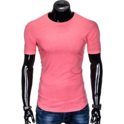 T-SHIRT MĘSKI BEZ NADRUKU S998 - RÓŻOWY. Czerwone t-shirty męskie z nadrukiem Ombre Clothing, m. Za 19,99 zł.