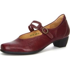 Buty ślubne damskie: Skórzane czółenka "Bee" w kolorze bordowym