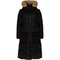 Płaszcz WOOLRICH W'S LOGO LONG. Czarne kurtki damskie Woolrich, s, bez wzorów, z puchu, bez kaptura. Za 4710,00 zł.