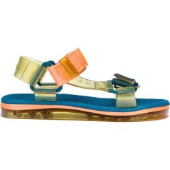 Melissa Papete + Rider Sandały Niebieski Wielokolorowy. Niebieskie sandały damskie Melissa, w paski, z materiału, bez obcasa, z paskami. Za 312,95 zł.