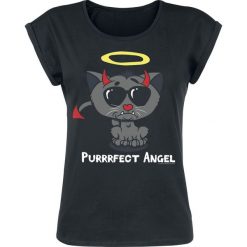 Bluzki damskie: Purrrfect Angel Koszulka damska czarny