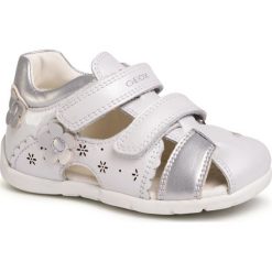 Sandały GEOX - B Kaytan G. A B0251A 044AJ C0007 White/Silver. Białe sandały dziewczęce Geox, ze skóry ekologicznej, bez zapięcia. Za 239,00 zł.