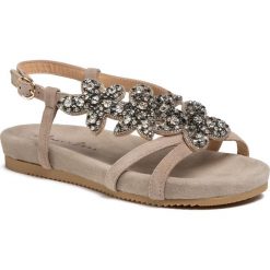Sandały ALMA EN PENA - V20845 Suede Taupe. Brązowe klapki damskie Alma en Pena, bez wzorów, ze skóry, bez obcasa. Za 439,00 zł.
