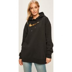 Nike Sportswear - Bluza. Czarne bluzy damskie Nike Sportswear, s, z nadrukiem, z bawełny, bez rękawów, z kapturem. Za 279,90 zł.