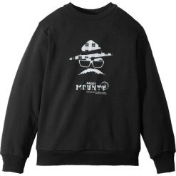 Bluza dresowa bonprix czarny z nadrukiem. Czarne bluzy męskie z nadrukiem marki bonprix, m, z dresówki, z długim rękawem, długie. Za 52,99 zł.