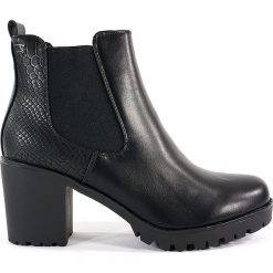 BOTKI DAMSKIE TS 1445 CZA. Botki damskie T. Sokolski, ze skóry, bez obcasa, bez zapięcia. Za 79,00 zł.