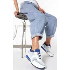 Biało-Niebieskie Buty Sportowe Aroacea. Białe buty sportowe damskie Born2be, bez wzorów, sportowe. Za 99,99 zł.
